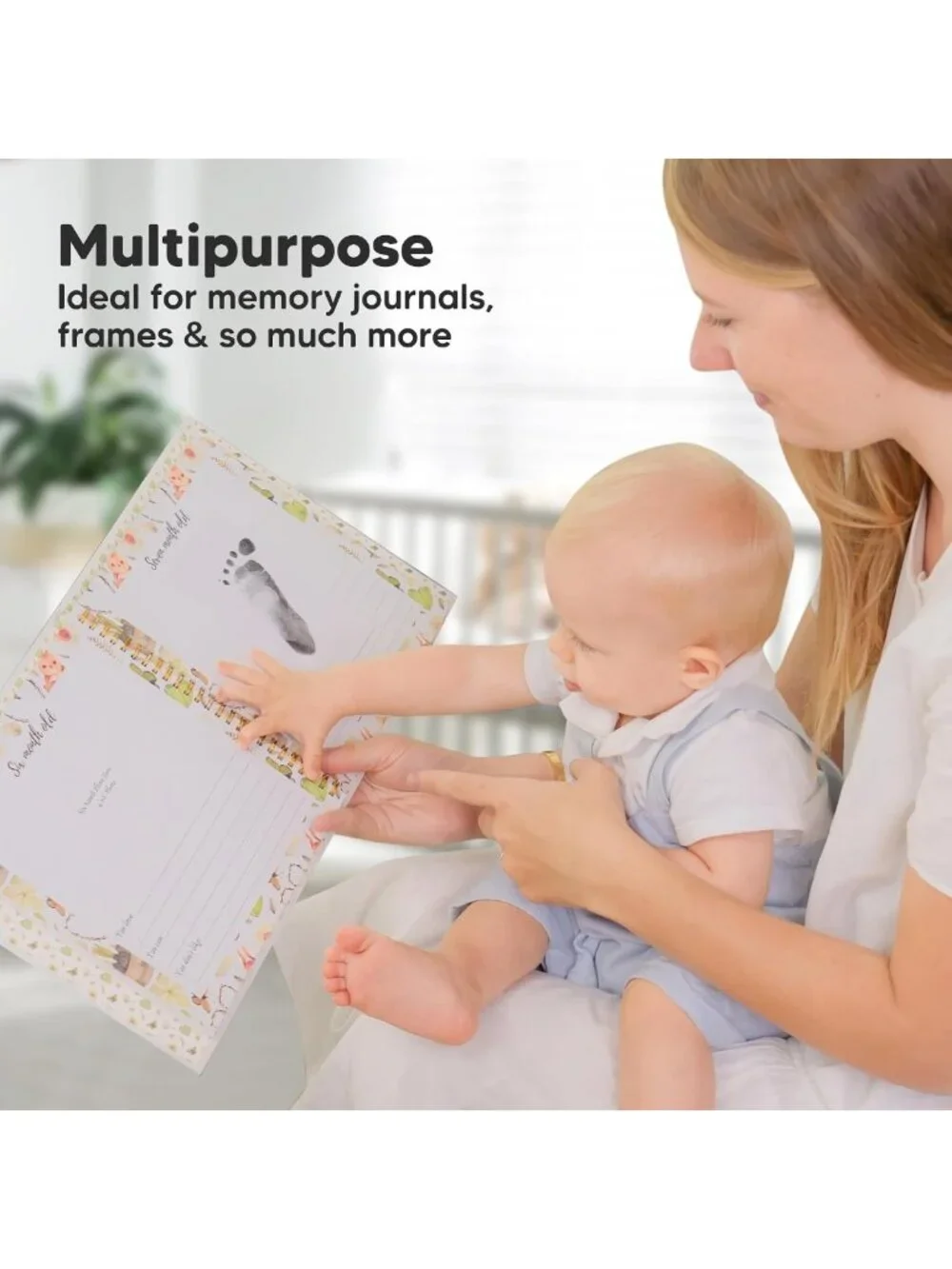 Mess-Free Inkless Baby Hand & Footprint Kit - 4 Pack, Jet Black Ink Pads